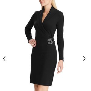 Chaps Faux Wrap Sweater Dress S NWT